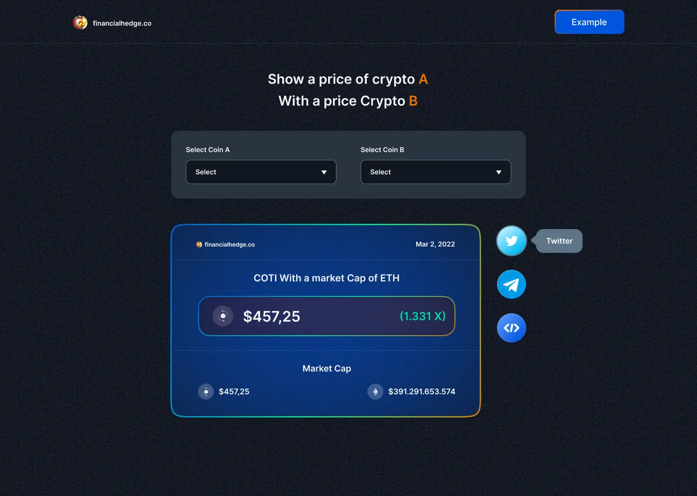Crypto Converter website screenshot
