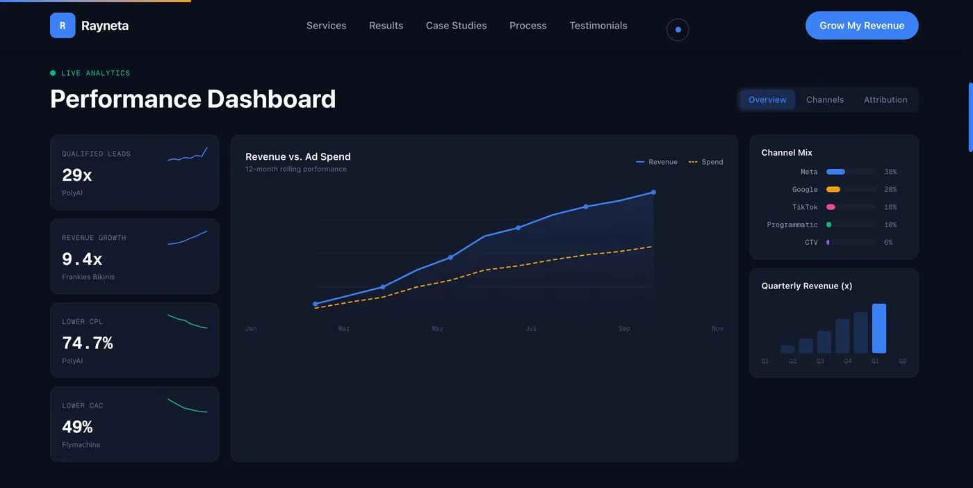 Rayneta website screenshot